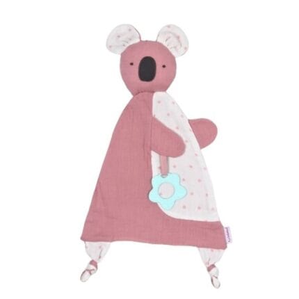 βρεφικό πανάκι παρηγοριάς koala ροζ με μασητικό για τα δοντάκια
