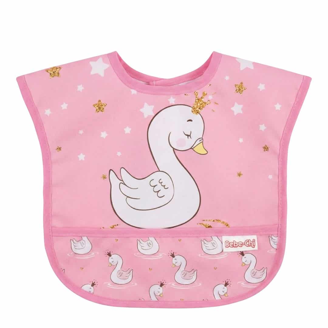 Αδιάβροχη Σαλιάρα Κύκνος Ροζ