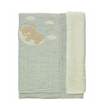 Βρεφική Κουβέρτα Πλεκτή Με Επένδυση Sweet Dreams Γκρι