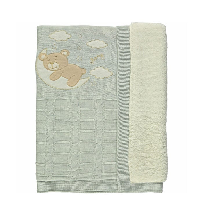 Βρεφική Κουβέρτα Πλεκτή Με Επένδυση Sweet Dreams Γκρι - Image 2