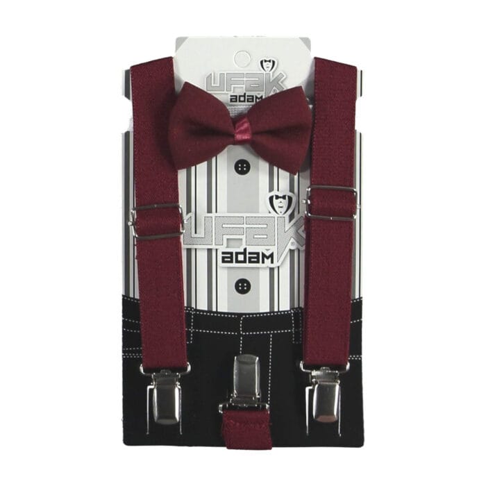 Σετ Παπιγιον Με Τιράντες Μπορντό - Image 2