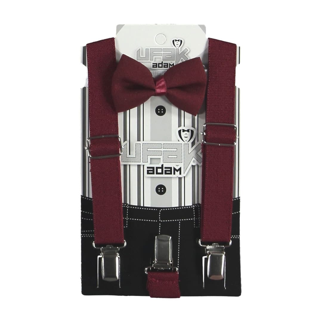 Σετ Παπιγιον Με Τιράντες Μπορντό