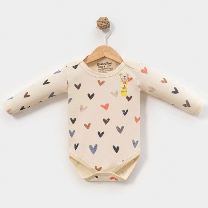 Βρεφικό Φορμάκι Μακρυμάνικο Ηearts 100% Βαμβάκι - Image 2