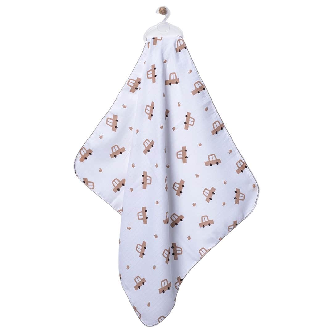 πάνα αγκαλιάς μουσελίνα με αυτοκινητάκια βαμβακερή