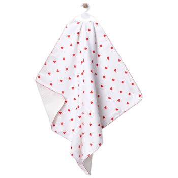 Πάνα Αγκαλιάς από Μουσελίνα Καρδούλες 70x80εκ.