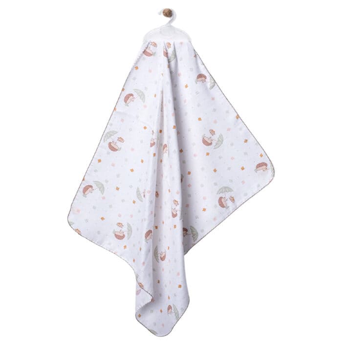 Πάνα αγκαλιάς απο μουσελινα με μοτίβο σκαντζόχοιρος