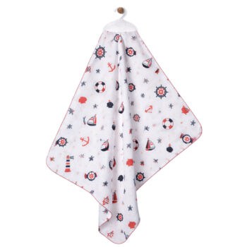 Πάνα αγκαλιάς απο μουσελίνα με ναυτικό σχέδιο