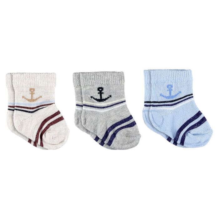 Βρεφικά Καλτσάκια με Άγκυρα Σετ 3 ζευγάρια - Image 2