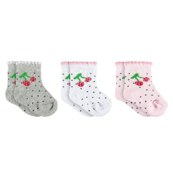 βρεφικά καλτσάκια με κερασάκια σετ 3 τεμαχίων