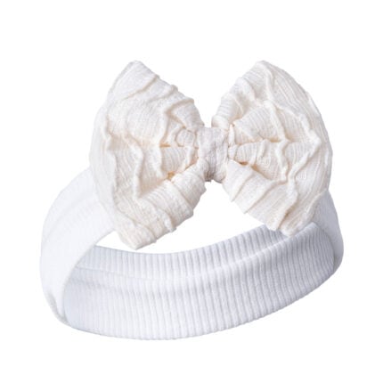 βρεφική κορδέλα μαλλιών με φιόγκο εκρού