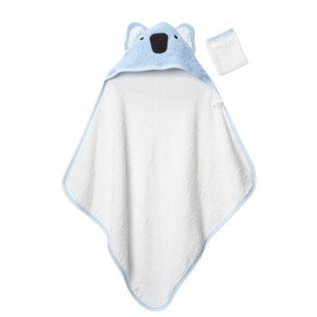 βρεφική πετσέτα με κουκούλα κοάλα μπλε