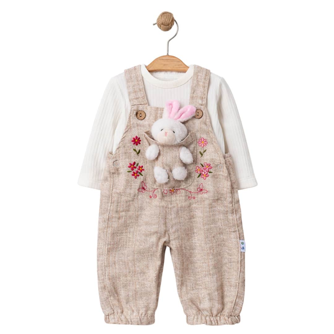 Βρεφική σαλοπέτα λινή με κουνελάκι