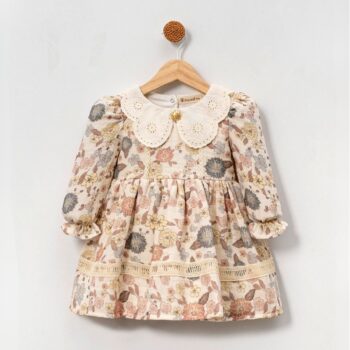 Βρεφικό φόρεμα λινο με λουλούδια