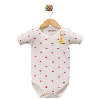 βρεφικό φορμάκι κοντομάνικο με καρδιές