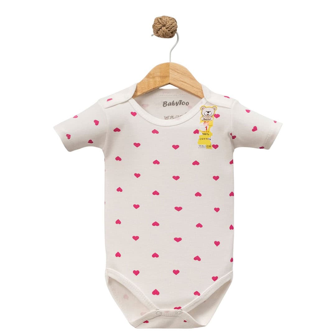 Βρεφικό κορμάκι κορίτσι με καρδιές βρεφικό φορμάκι κοντομάνικο με καρδιές