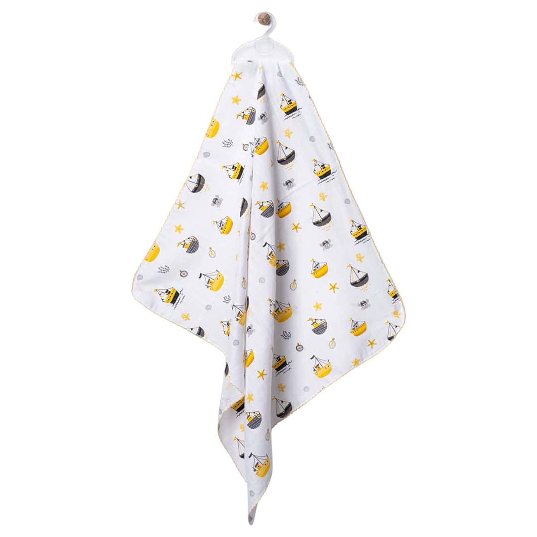 Βρεφική πάνα αγκαλιάς μουσελίνα καραβάκι με παιδικό σχέδιο καραβάκια