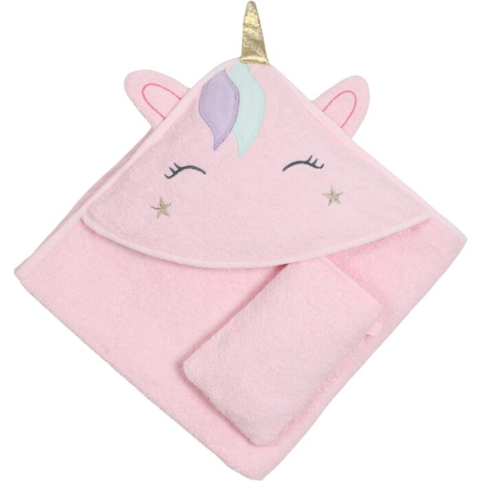 Βρεφική πετσέτα unicorn ροζ - Image 2