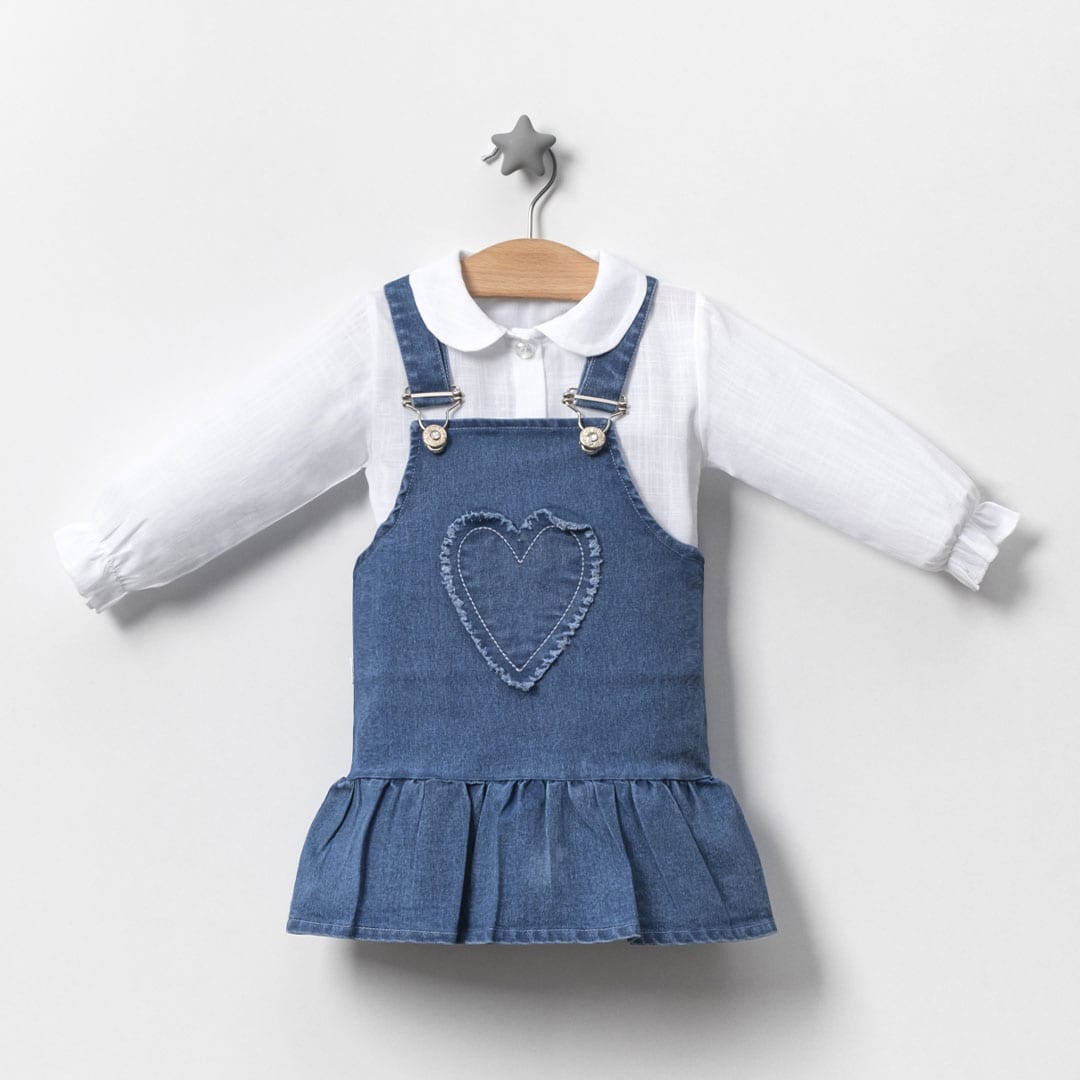 Βρεφικό φόρεμα denim με πουκάμισο για κομψό καθημερινό look
