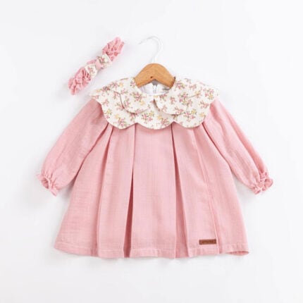 βρεφικό φόρεμα ροζ floral