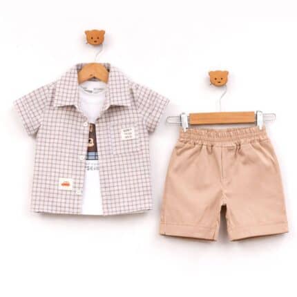 Βρεφικό σετ με πουκάμισο και σορτσάκι