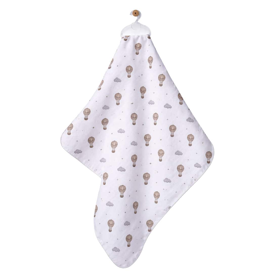 πάνα αγκαλιάς μουσελίνα με σχέδιο αερόστατα