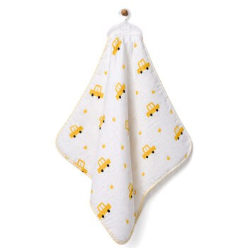 πάνα αγκαλιάς μουσελίνα αυτοκινητάκια κίτρινο