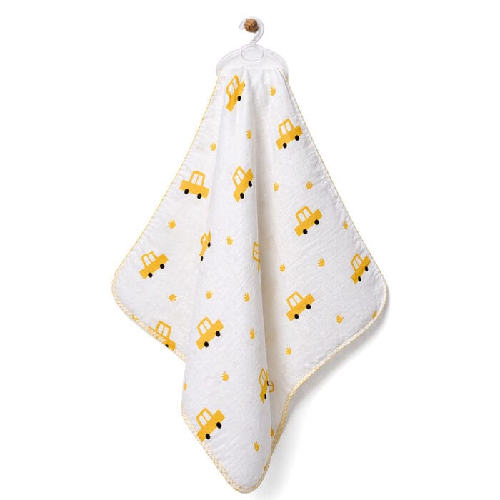 πάνα αγκαλιάς μουσελίνα αυτοκινητάκια κίτρινο