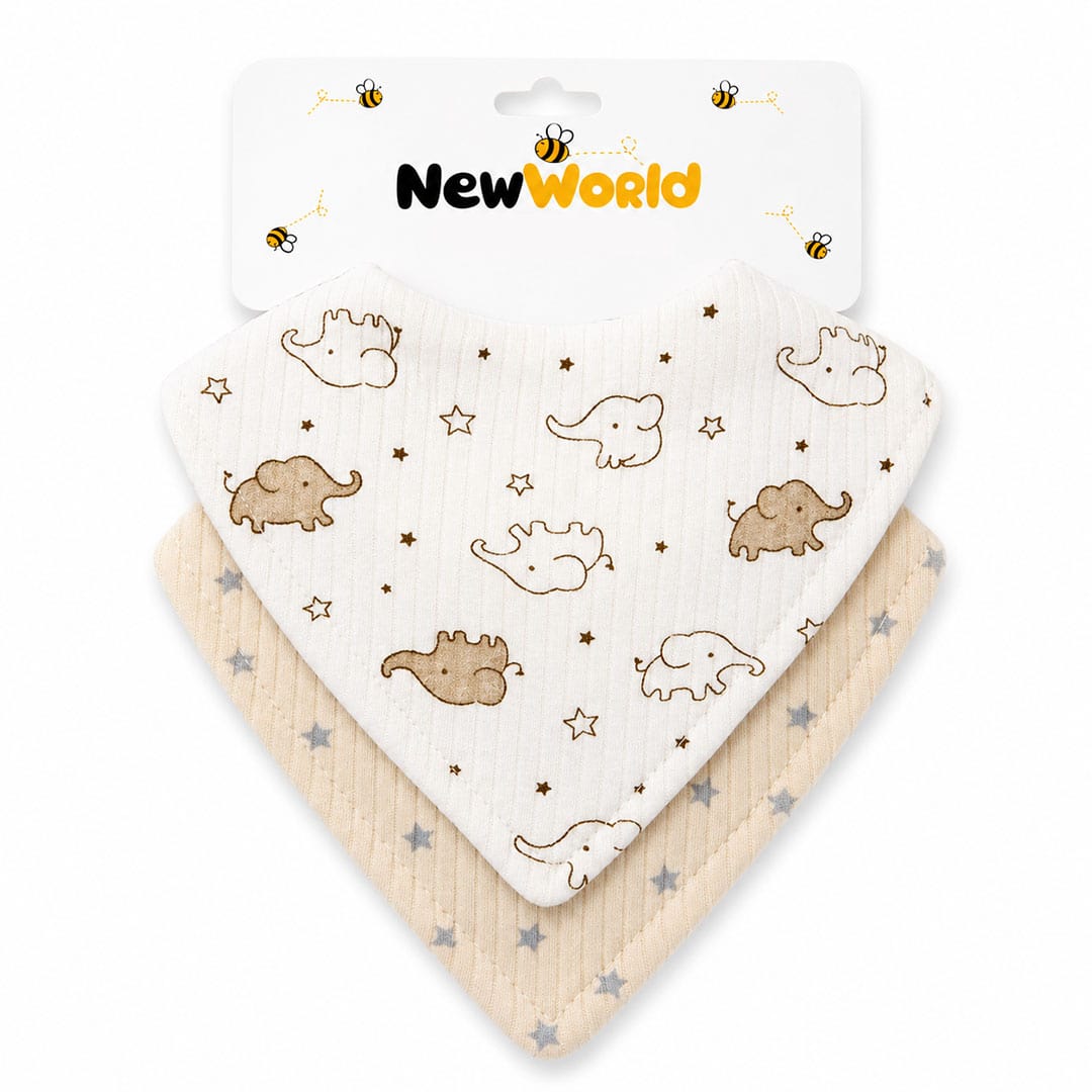 σαλιάρα μπαντάνα υφασμάτινη ελεφαντάκια για μωρό