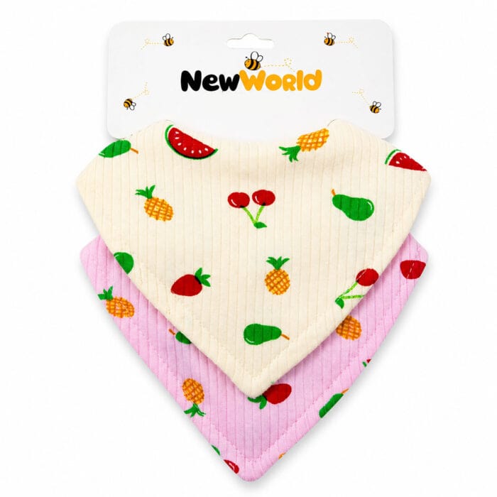 σαλιάρα μπαντάνα υφασμάτινη φρούτα για μωρό