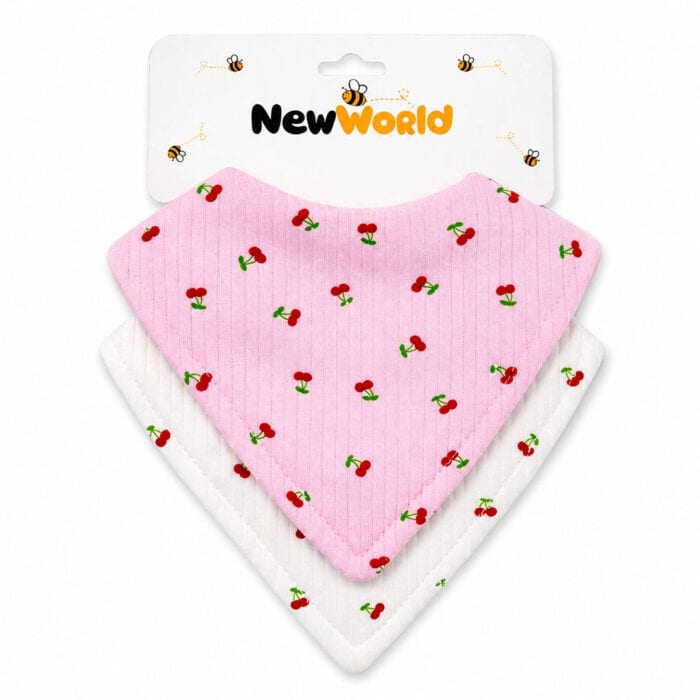 σαλιάρα μπαντάνα υφασμάτινη κερασάκια για μωρό