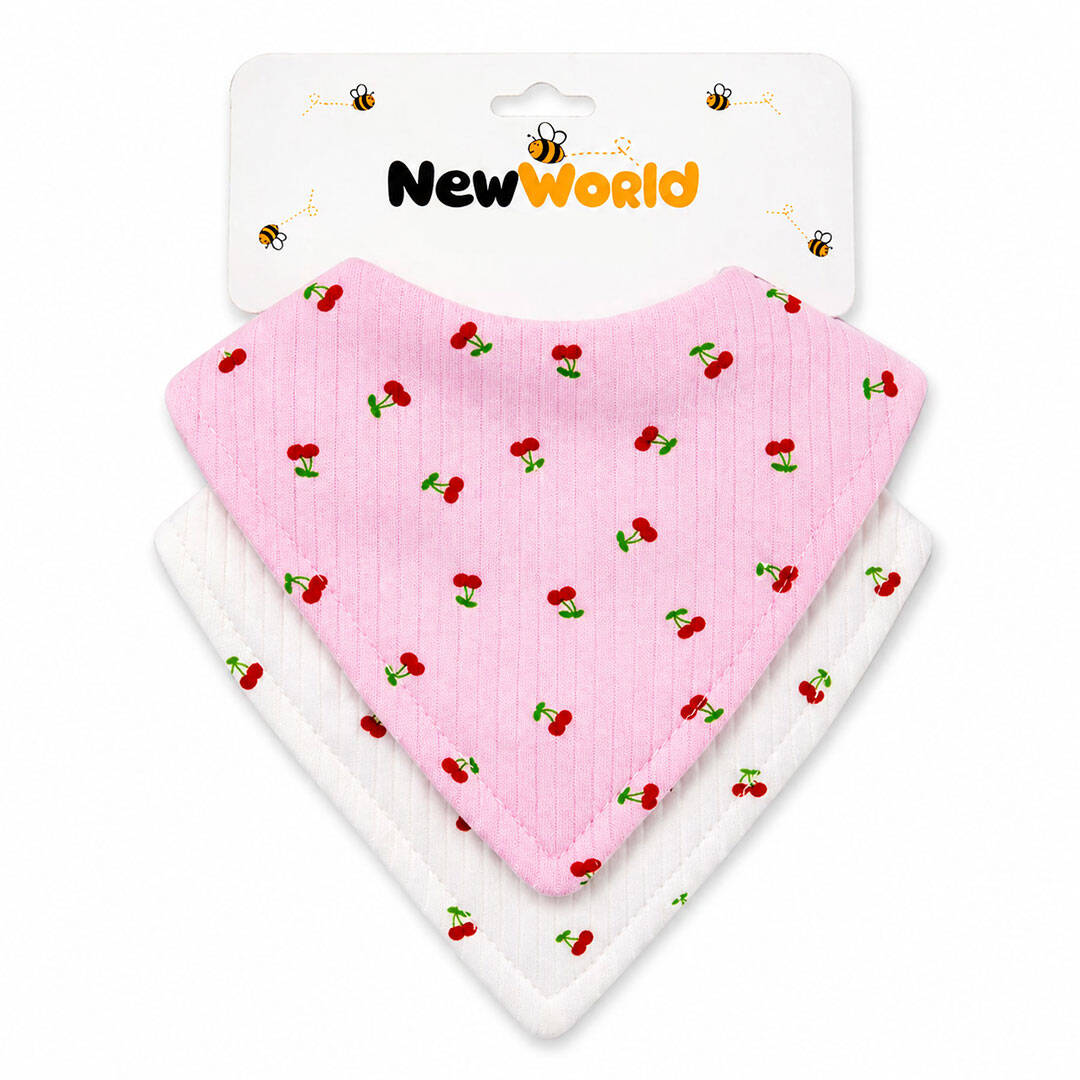 σαλιάρα μπαντάνα υφασμάτινη κερασάκια για μωρό