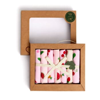 βρεφικά πανάκια ώμου σετ ροζ με φρουτάκια