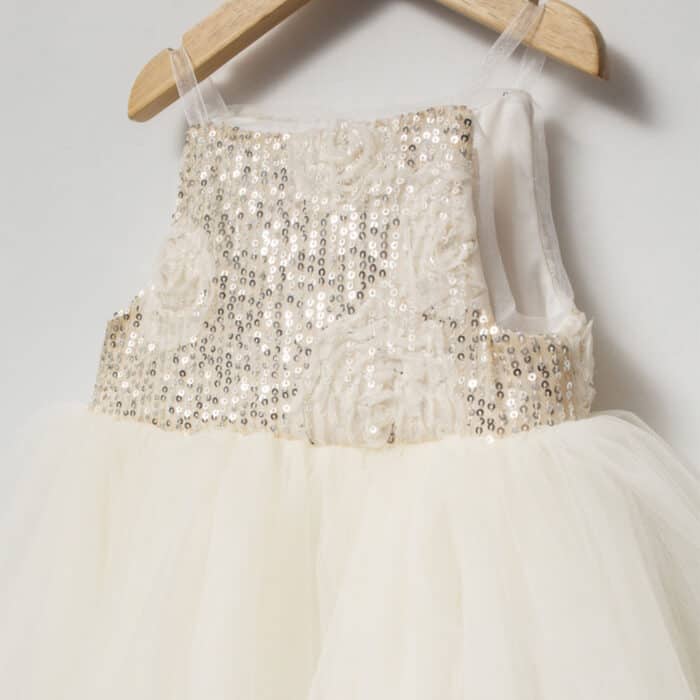 Βρεφικό φόρεμα με τούλι παγιέτες κ τσαντάκι - Image 2