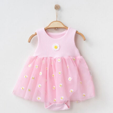 βρεφικό φορμάκι φόρεμα με τούλι μαργαρίτες