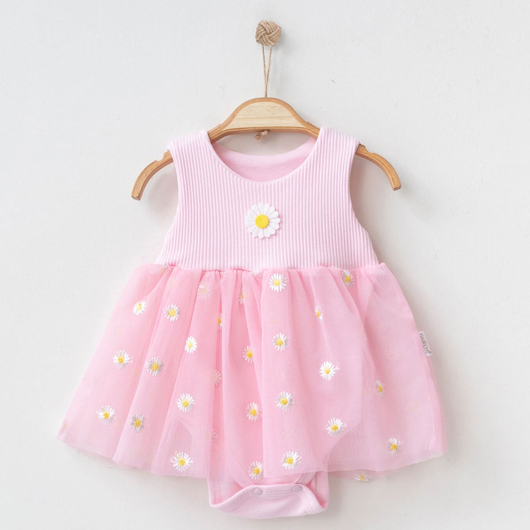 βρεφικό φορμάκι φόρεμα με τούλι μαργαρίτες