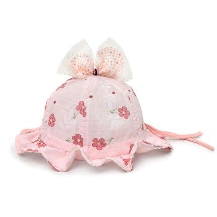 βρεφικό καπέλο κορίτσι με φιόγκο λουλουδάκια