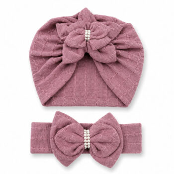 βρεφικό τουρμπάνι με κορδέλα μαλλιών μωβ