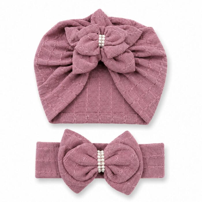 βρεφικό τουρμπάνι με κορδέλα μαλλιών μωβ