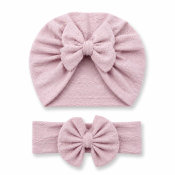 βρεφικό τουρμπάνι ροζ με φιόγκο