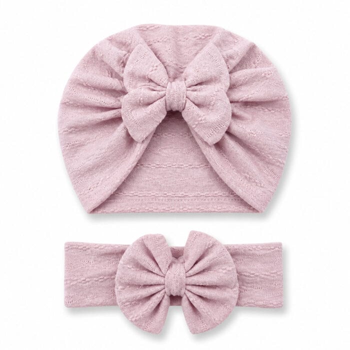βρεφικό τουρμπάνι ροζ με φιόγκο