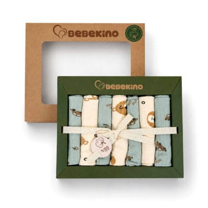 Πανάκια ώμου αρκουδάκι 20x20cm σετ 7 τεμαχίων από 100% βαμβάκι για νεογέννητα και βρέφη