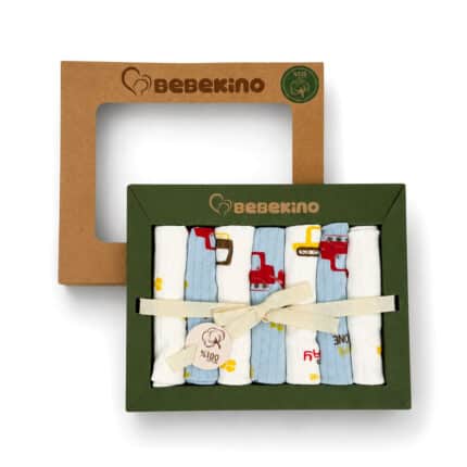 Πανάκια ώμου αυτοκίνητα 20x20cm σετ 7 τεμαχίων από 100% βαμβάκι για νεογέννητα και βρέφη